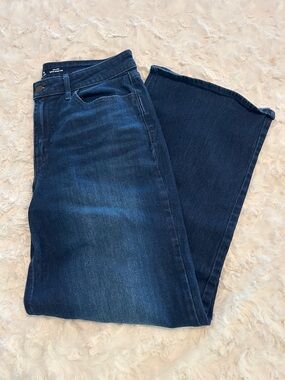 Old Navy Dark Blue High Rise Wide-Leg Flare Jeans (short)